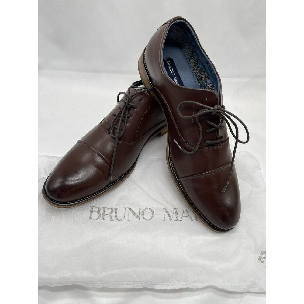 Bruno Marc New York William Leather Oxford Brown Dress Shoes Mens Sz 12